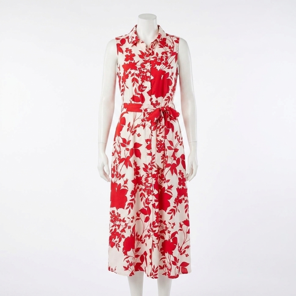 NEW COCO + CARMEN francesca floral print dress in red/cream